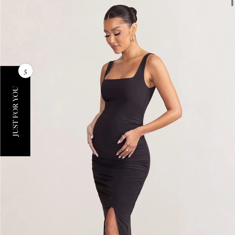 NWT Size 4 Club London Maxi Maternity Dress in Black